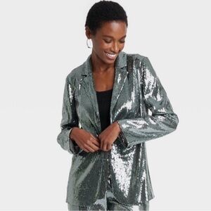 A New Day silver sequin blazer